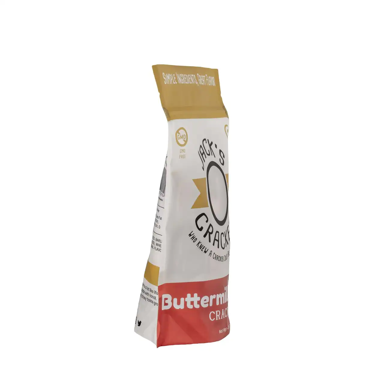 Buttermilk Bacon Cracker snack bag from Jack's Crackers.