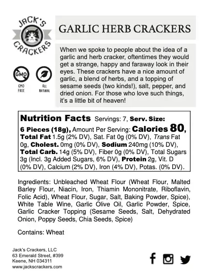 Delicious garlic herb crackers with herbs, sesame seeds, and a savory onion flavor.